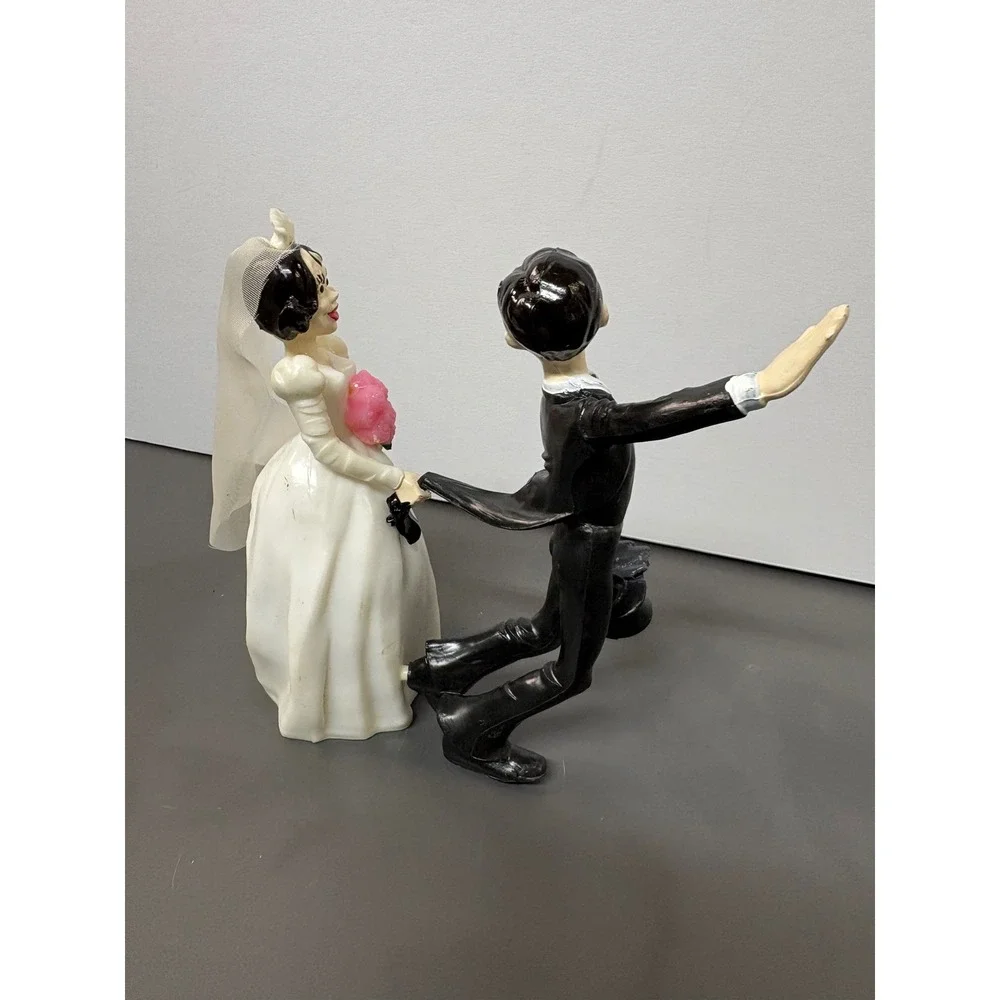 Vintage 1972 Wilton Runaway Groom‎ Wedding Cake Topper Humorous Plastic Figurine